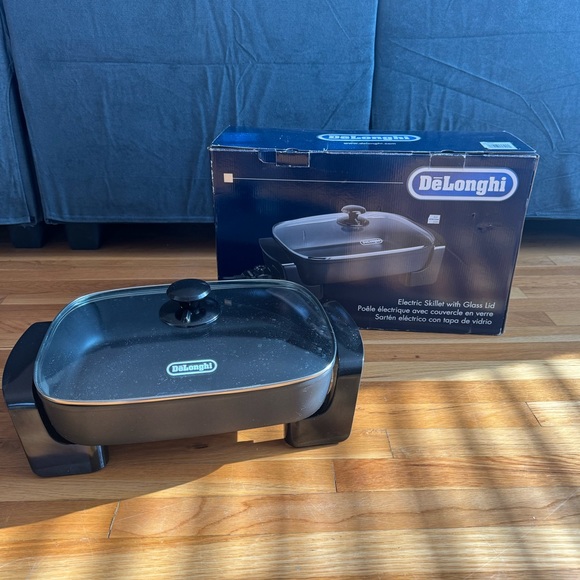 DeLonghi Kitchen Delonghi Electric Skillet With Glass Lid Bg45